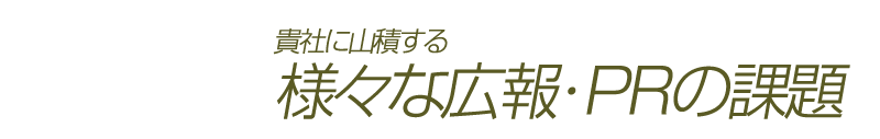 貴社に山積する様々な広報・PRの課題