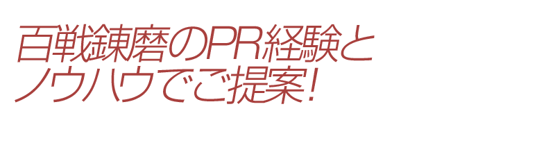 百戦錬磨のPR経験とノウハウでご提案!
